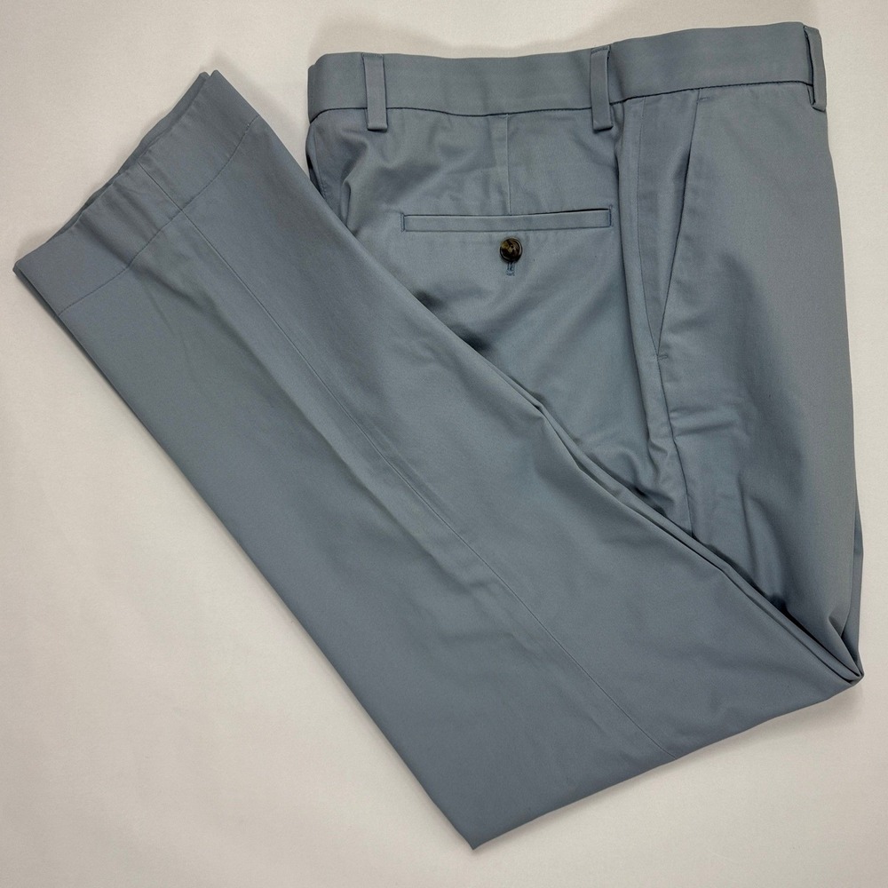 Y2K Brooks Brothers Men Clark Fit Advantage Chino Stretch Pants Light Blue 35x30